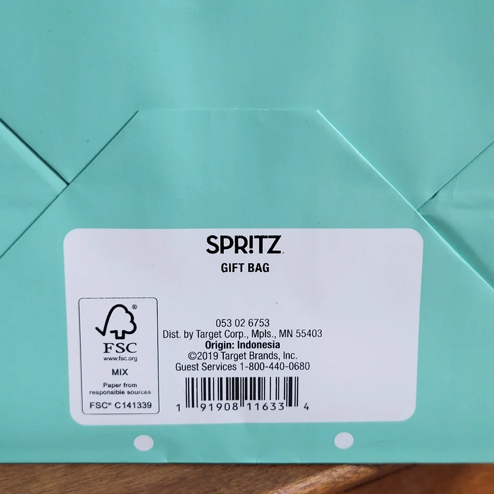 8-PACK Gift Bags NEW Mint Polkadot